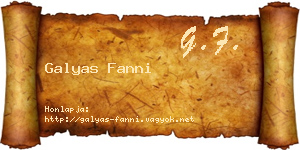 Galyas Fanni névjegykártya