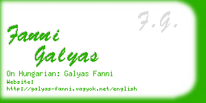 fanni galyas business card